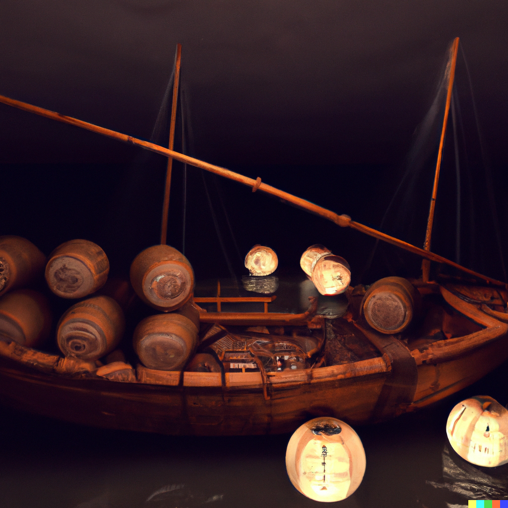 DALL.E-2023-10-12-16.18.01---3D-render-digital-art-ancient-chinese-old-boat-on-see-full-of-barells-with-alcoho_20231017-173319_1